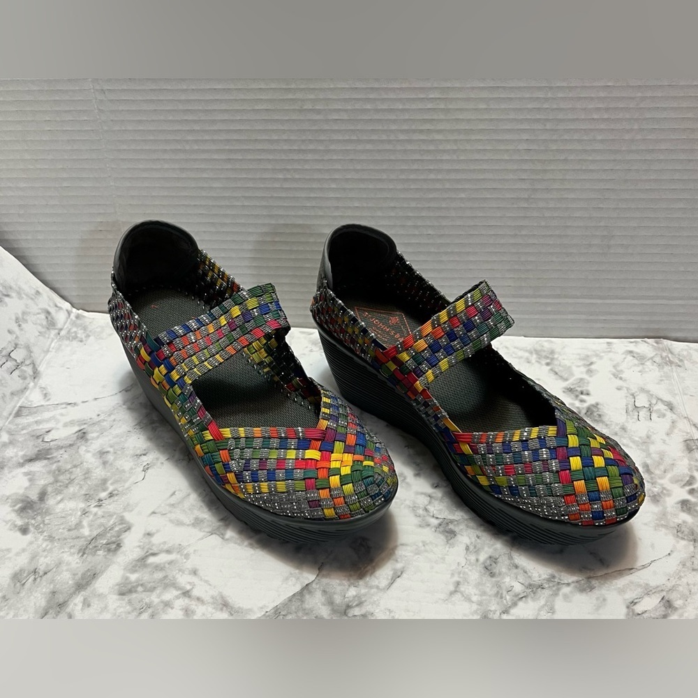 St. John's Bay Multicolor Woven Platform Shoes Size 8”